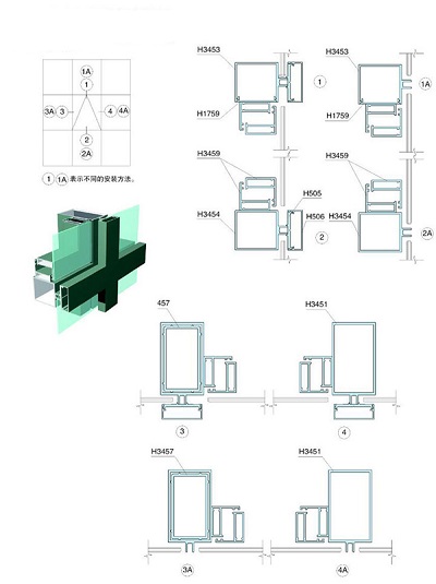 Bản vẽ kỹ thuật vách kính mặt dựng XF65