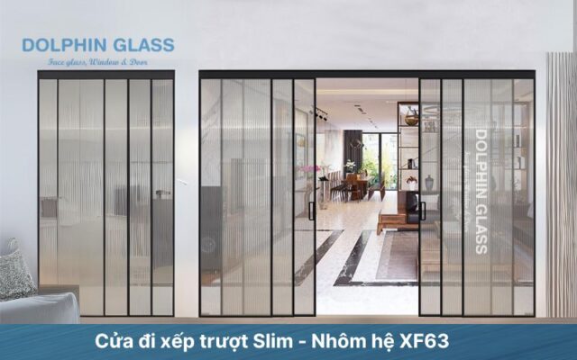 Mẫu cửa nhôm kính hệ cửa đi xếp