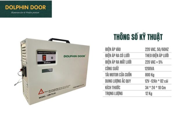 Thông số kỹ thuật bình lưu điện cửa cuốn DP1200