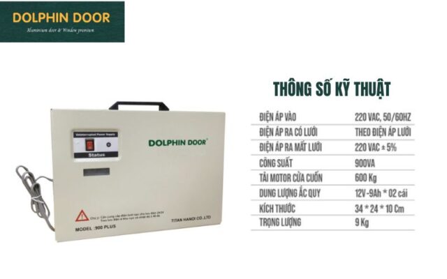 Thông số kỹ thuật bình lưu điện cửa cuốn DP900