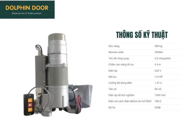 Thông số kỹ thuật motor cửa cuốn YH300