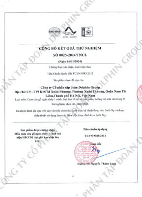 chứng chỉ cửa gỗ chống cháy 1 cánh